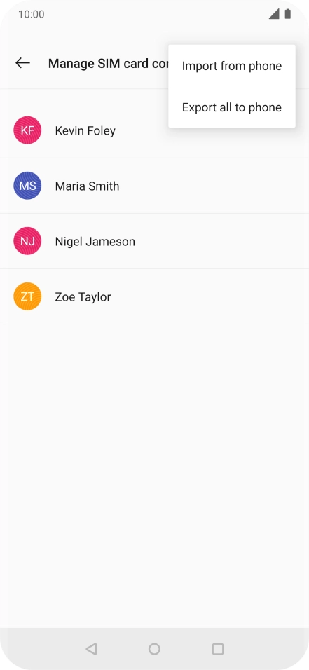 Press Import from phone.