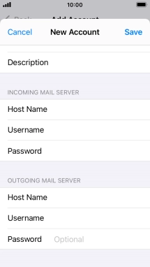 Press Password and key in the password for your email account.
