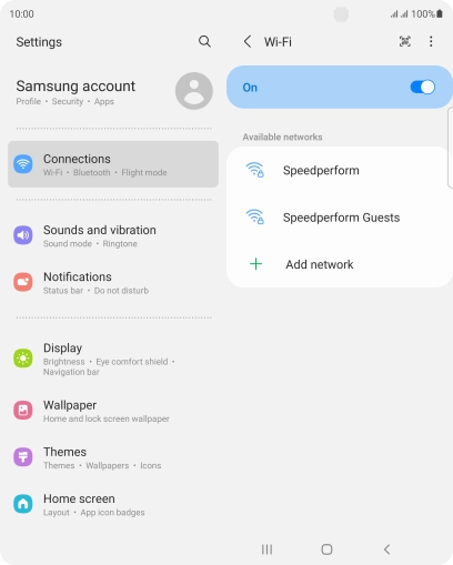 Press the menu icon.