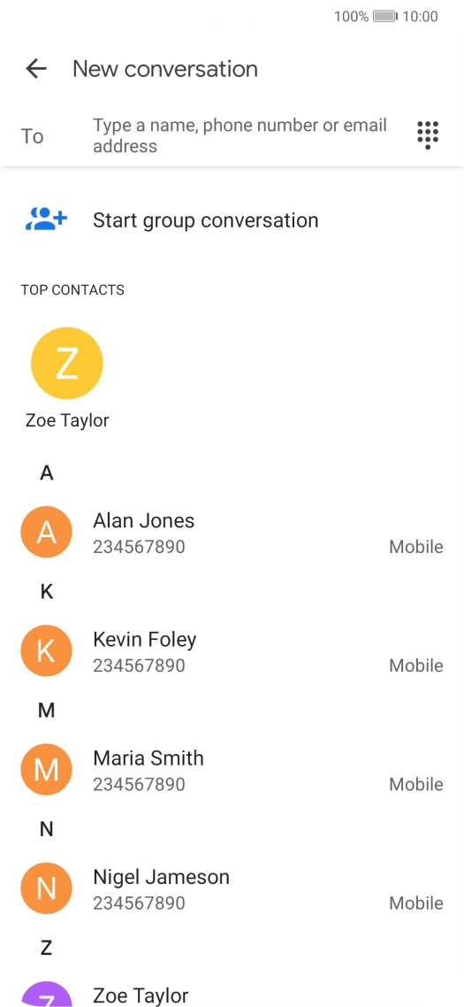 Press the field next to 