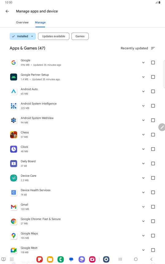 Press the required app.