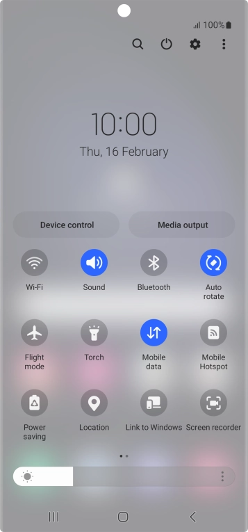 Press the flight mode icon to turn the function on or off.