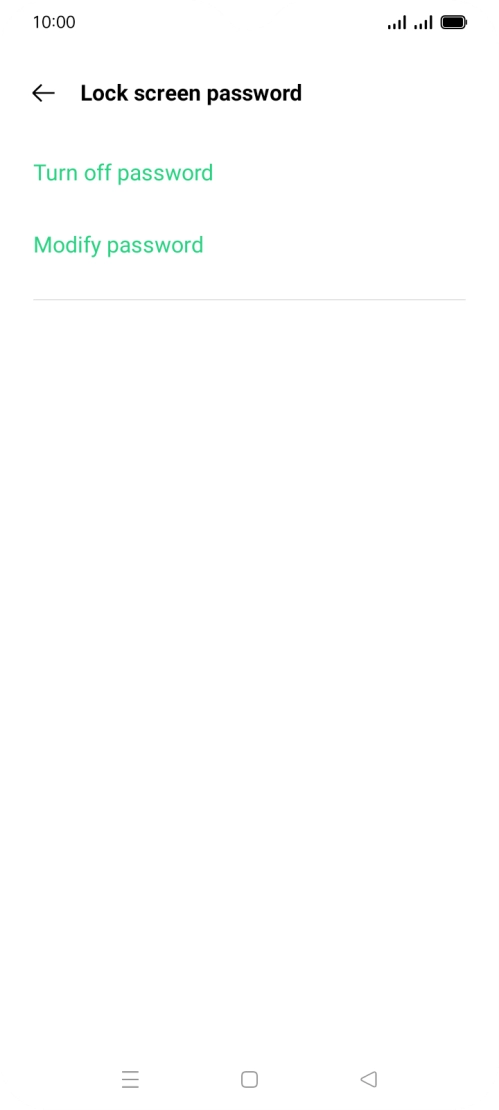 Press Turn off password.