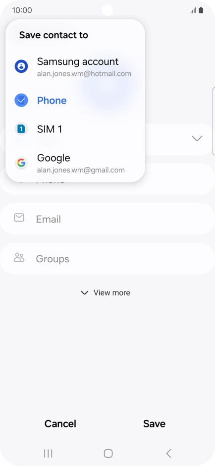 Press the required Google account.