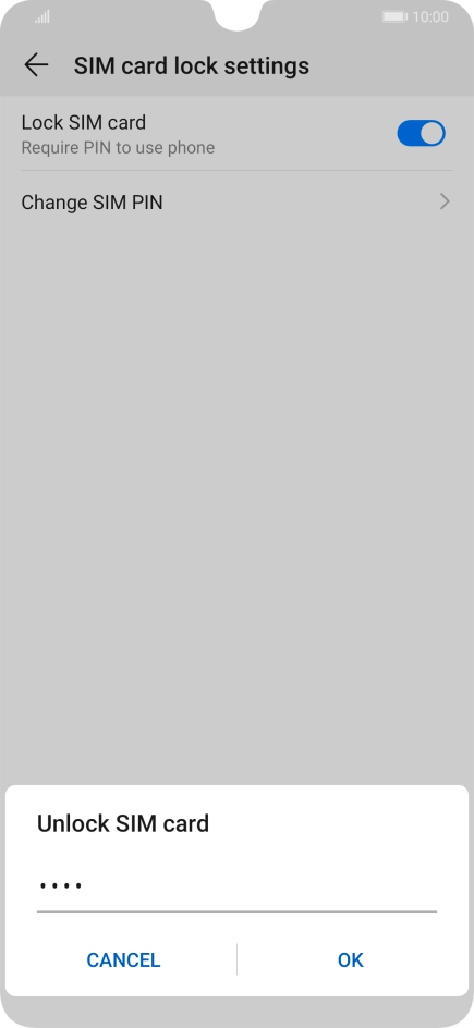 Key in your PIN and press OK. The default PIN is 1111.