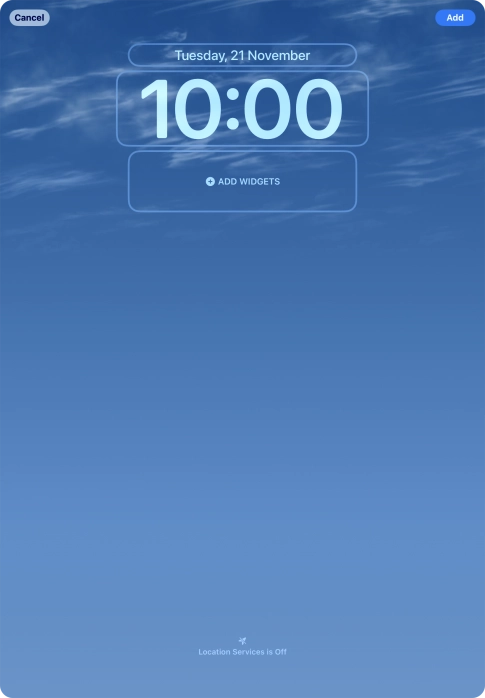 To customise the way the lock screen date is displayed, press the date widget and follow the instructions on the screen to find the required widget display mode.