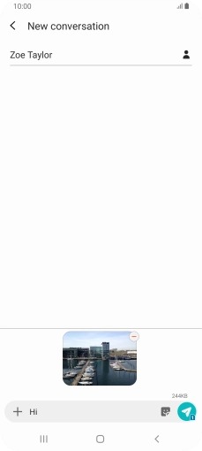 Press the send icon when you've finished your MMS.