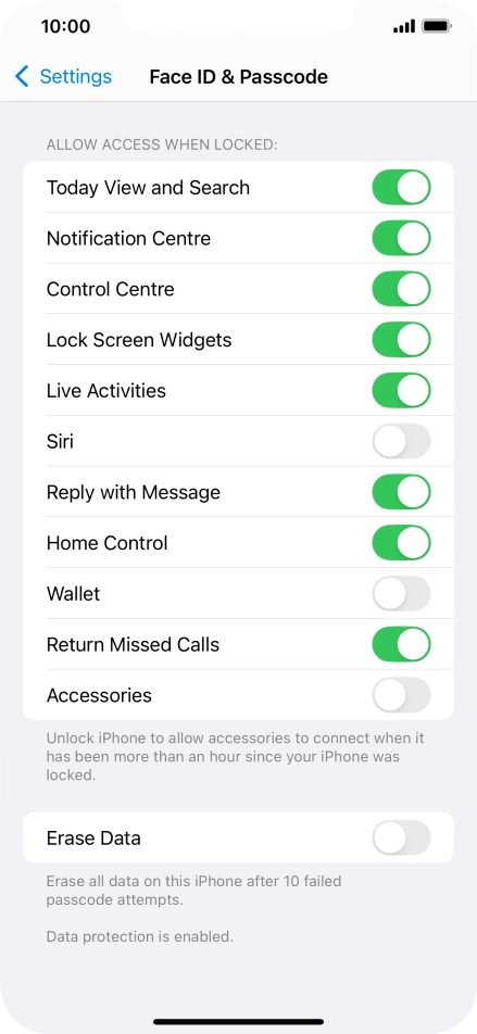 Press the indicator next to 