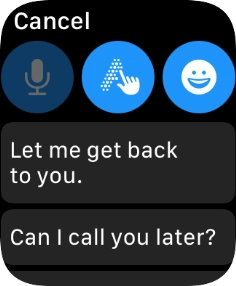 Press the microphone icon and follow the instructions on the screen to record and send the message.