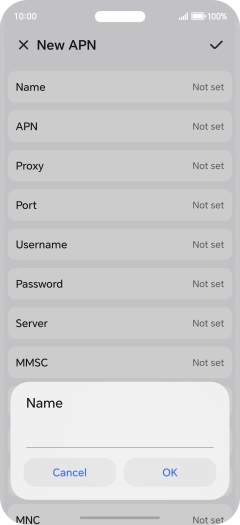 Key in EE Internet and press OK.