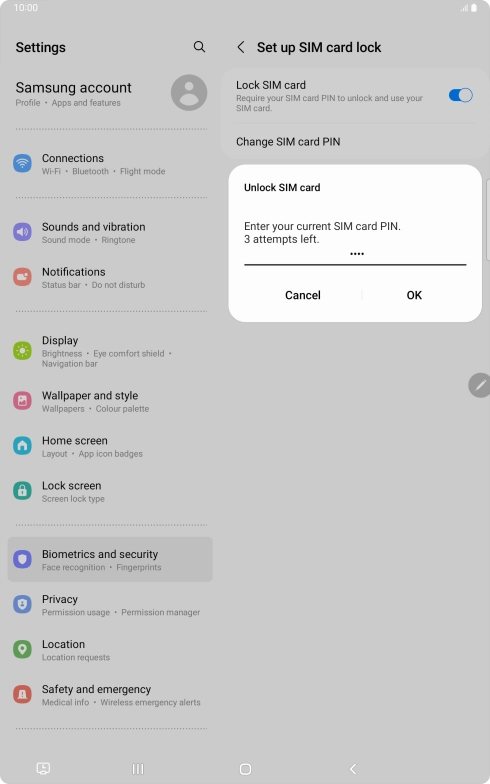Key in your PIN and press OK. The default PIN is 1111.