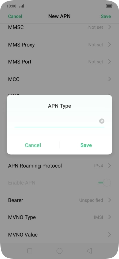 Key in mms and press Save.
