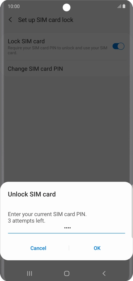Key in your PIN and press OK. The default PIN is 1111.