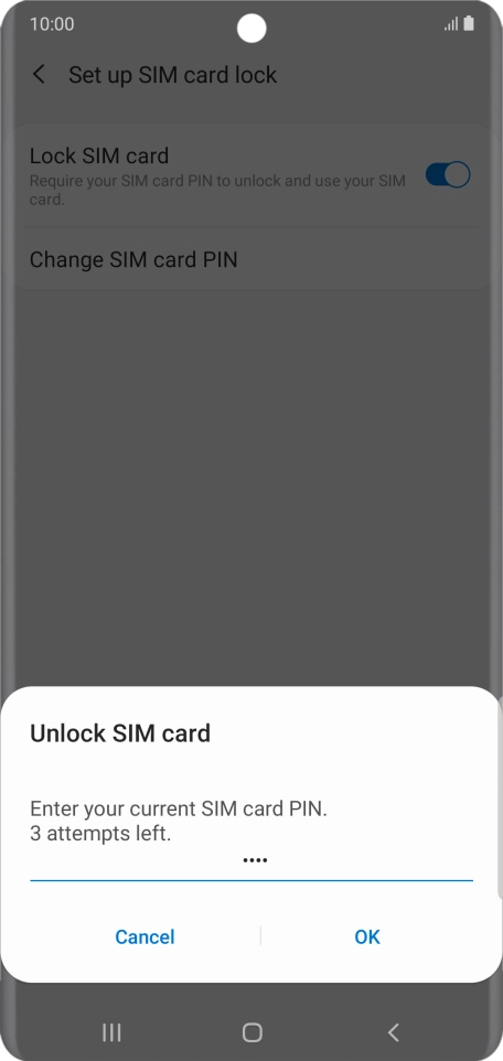 Key in your PIN and press OK. The default PIN is 1111.