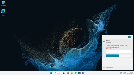 Key in your PIN and click Next. The default PIN is 1111.