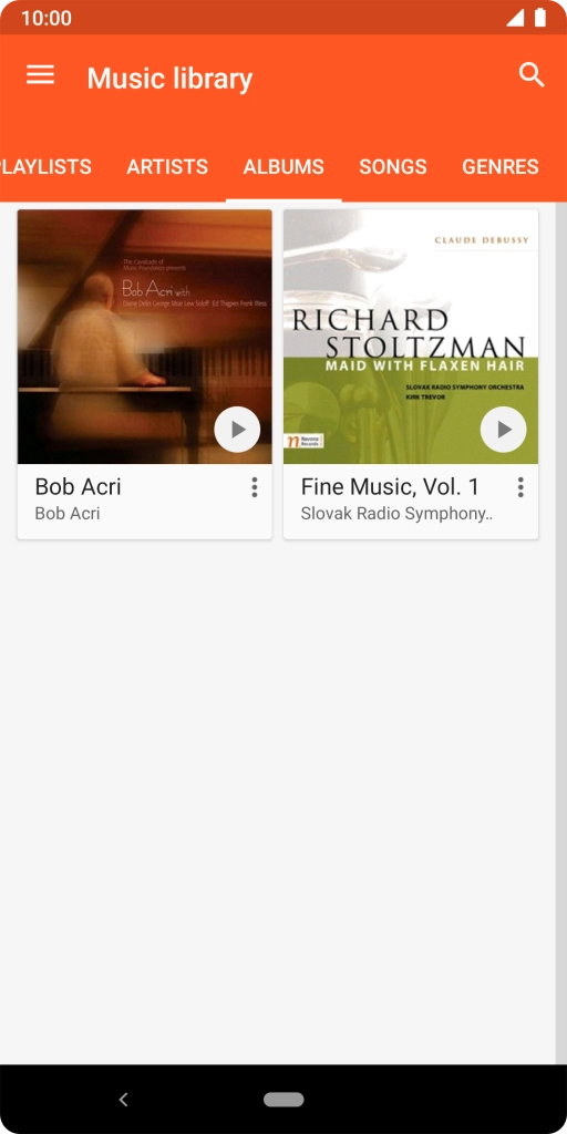 Press the required category and go to the required audio file.