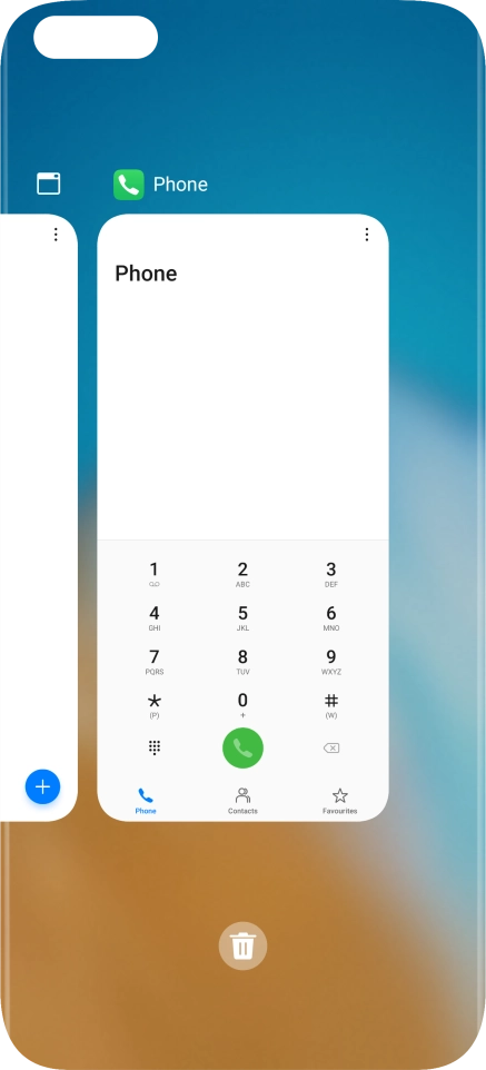 To end one running application, slide your finger upwards on the required application.