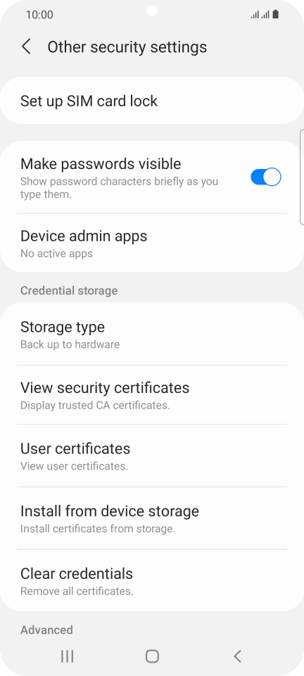 Press Set up SIM card lock.