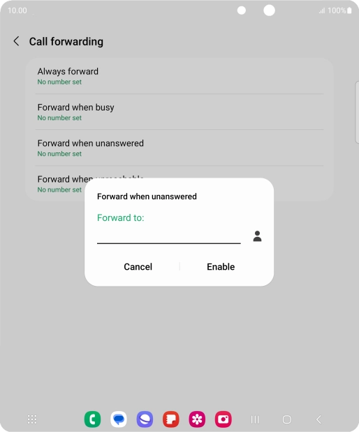 Key in +447953222222 and press Enable.