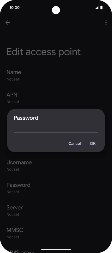 Key in secure and press OK.