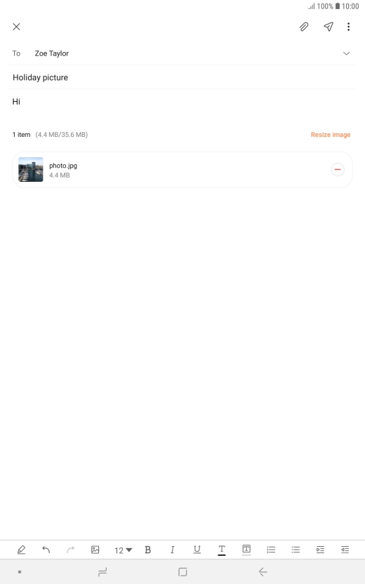 Press the send icon when you've finished your email.