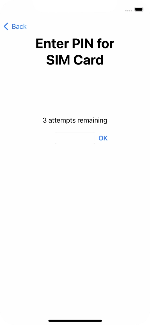 If your SIM is locked, key in your PIN and press OK. The default PIN is 1111.
