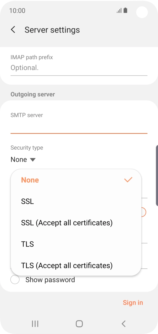 Press None to turn off the function.