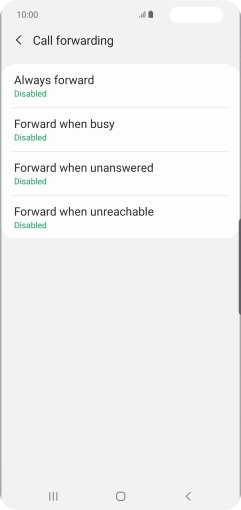 Press the required divert type.