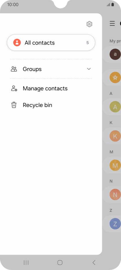 Press Manage contacts.