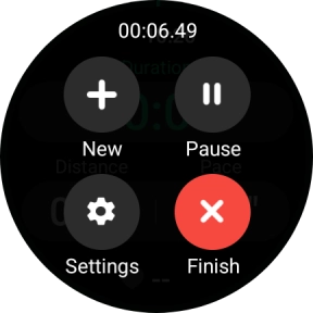 Press Finish to end an activity.