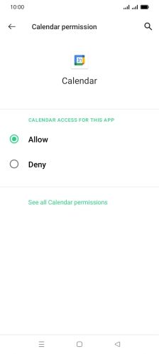 Press the required setting.