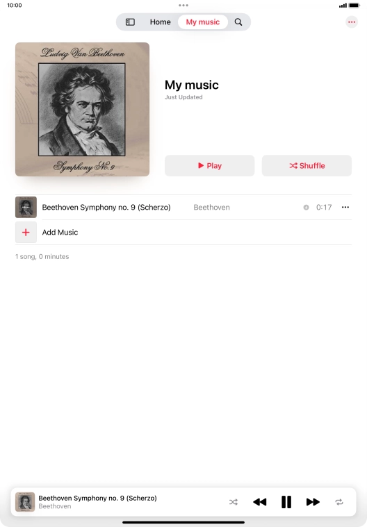 Press the song title.