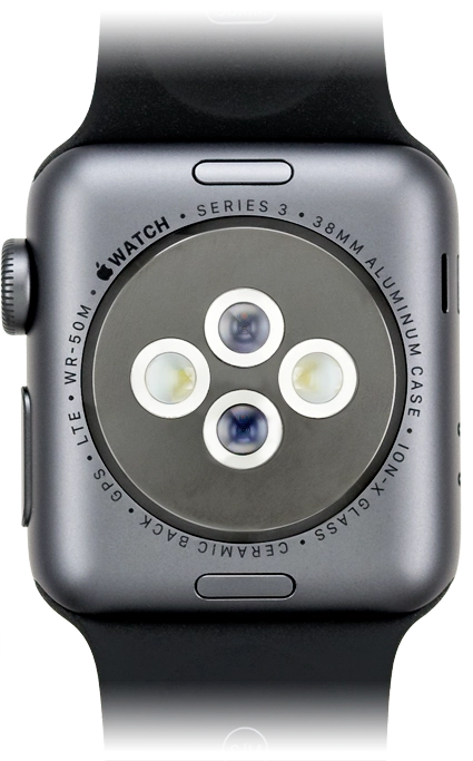 Place the back of your Apple Watch on the magnetic charger allowing it to click into place.