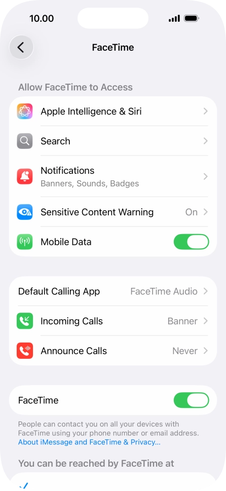 Press the indicator next to 
