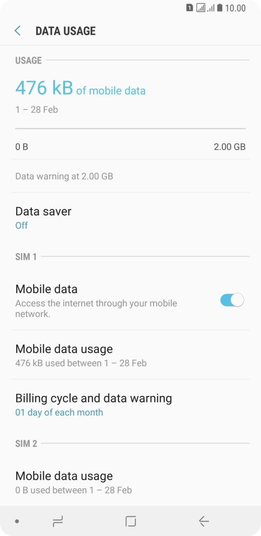 The total data usage is displayed.