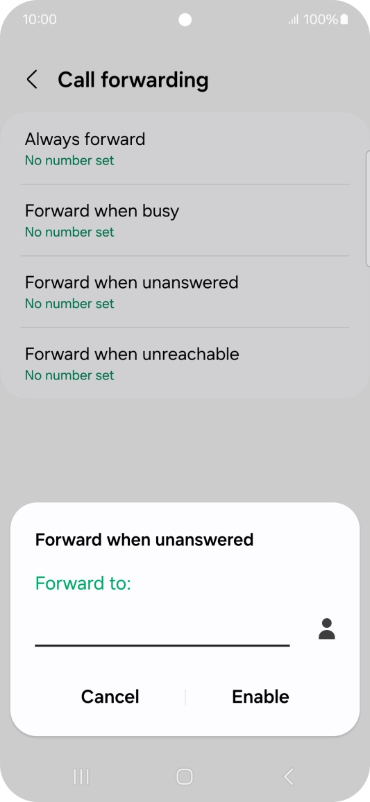 Key in +447953222222 and press Enable.