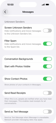 Press the indicator next to 