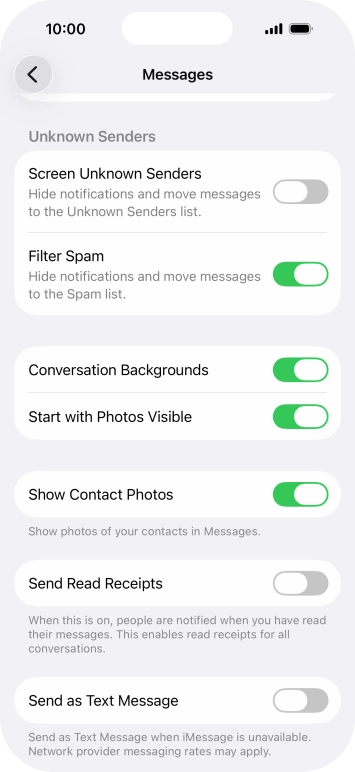 Press the indicator next to 