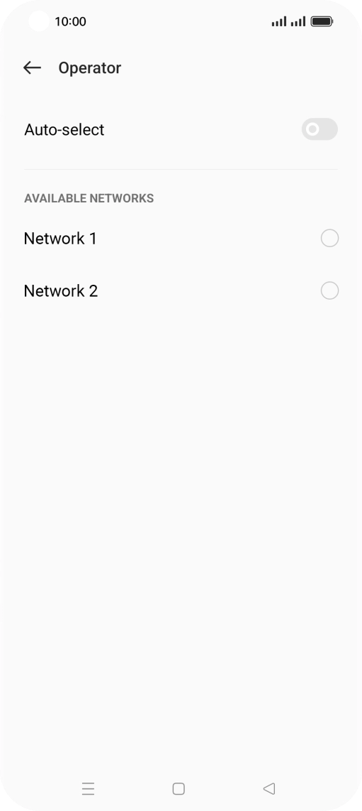 Press the required network.