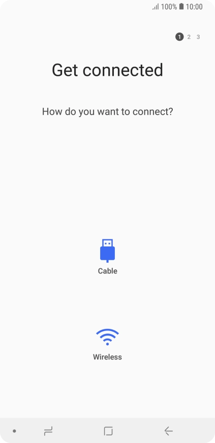 Press the required transfer type and follow the instructions on the screen to transfer the content.