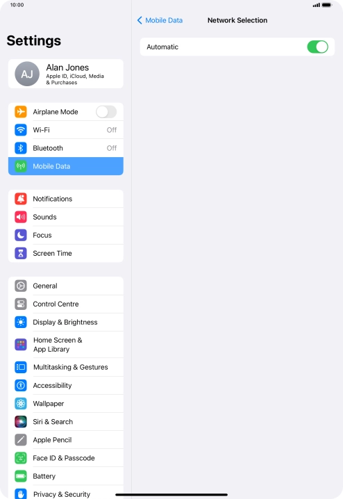 Press the indicator next to 
