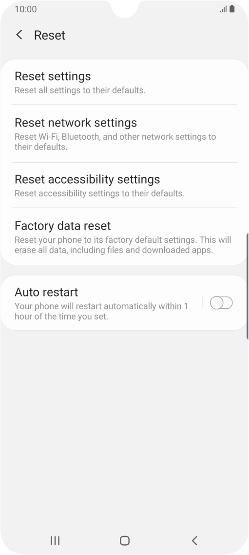 Press Factory data reset.