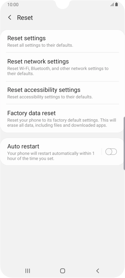 Press Factory data reset.
