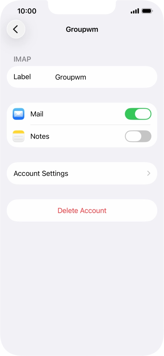 Press Account Settings.
