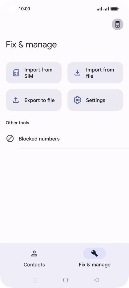 Press Import from SIM.