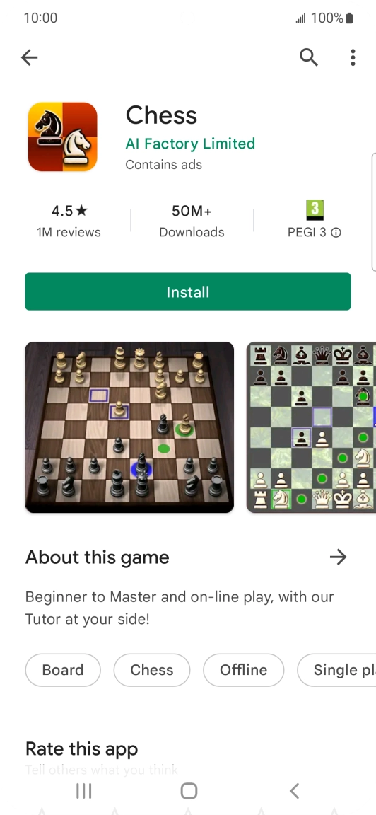 Press Install and follow the instructions on the screen to install the app.