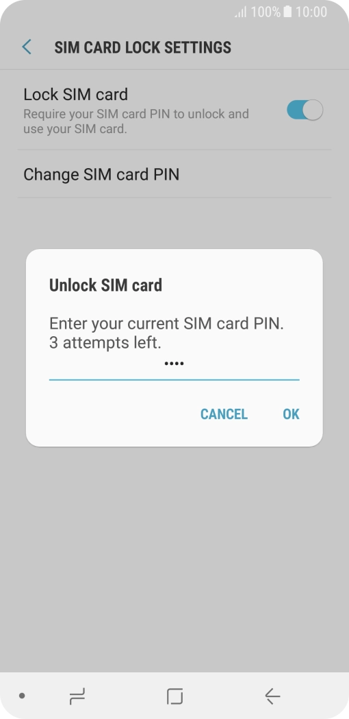 Key in your PIN and press OK. The default PIN is 1111.