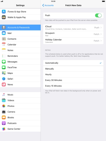 Press the indicator next to 