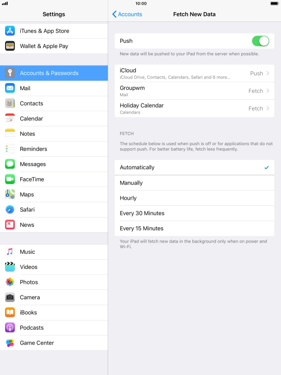 Press the indicator next to 