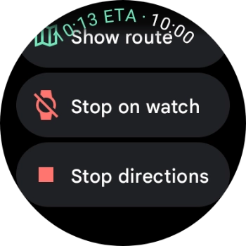 Press Stop directions.